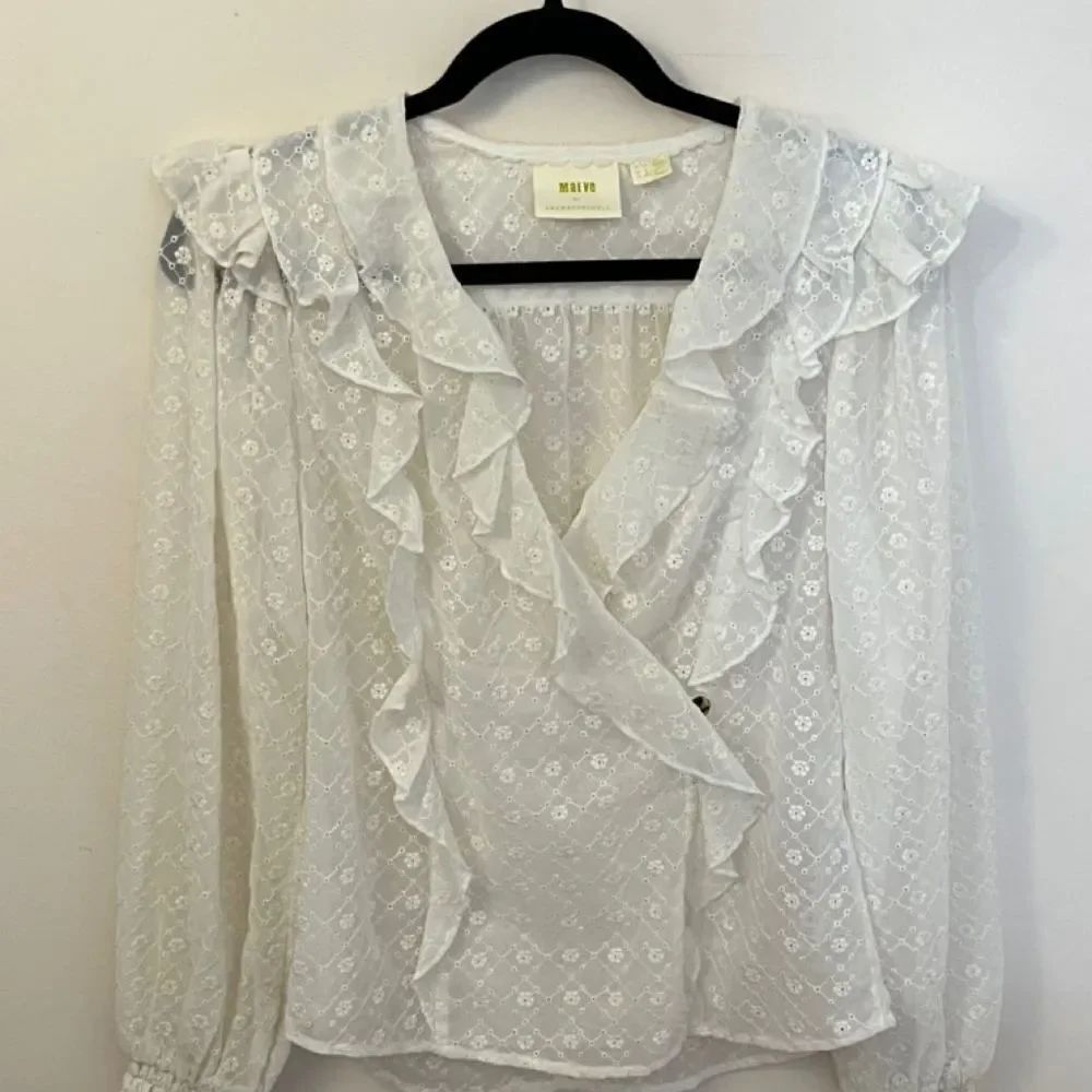 Anthropologie Maeve Laila Ruffled Blouse - Cream 4